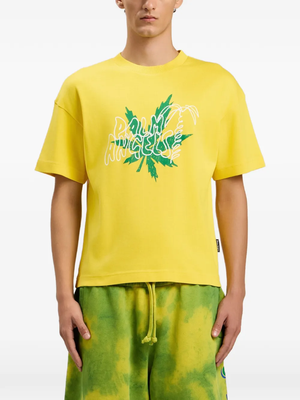 Palm Angels T-shirt met print Geel