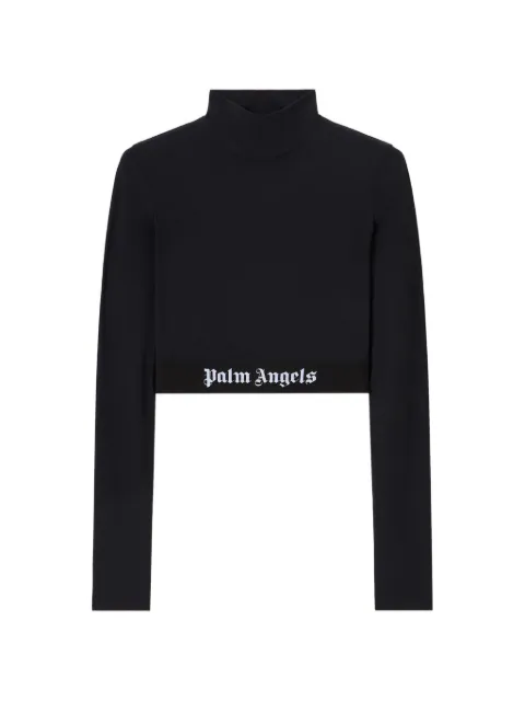 Palm Angels logo waistband mockneck top