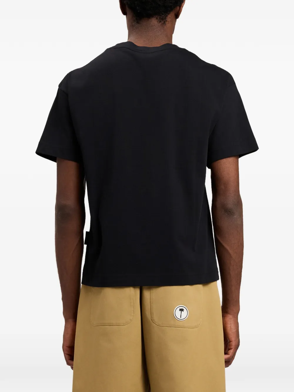 Palm Angels Geribbeld T-shirt met grafische print Zwart