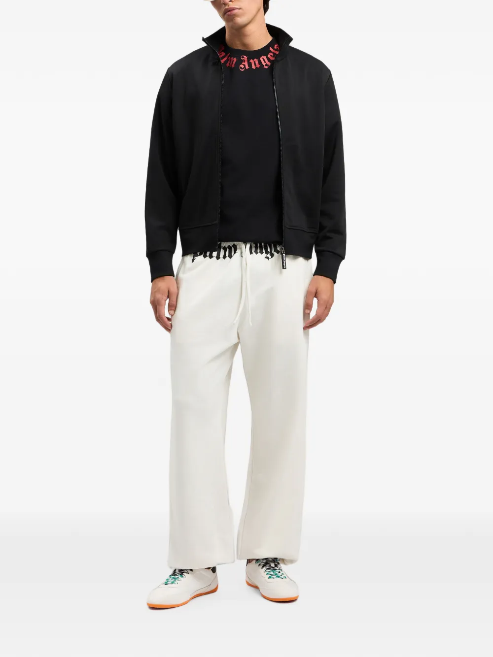 Palm Angels T-shirt met logo Zwart