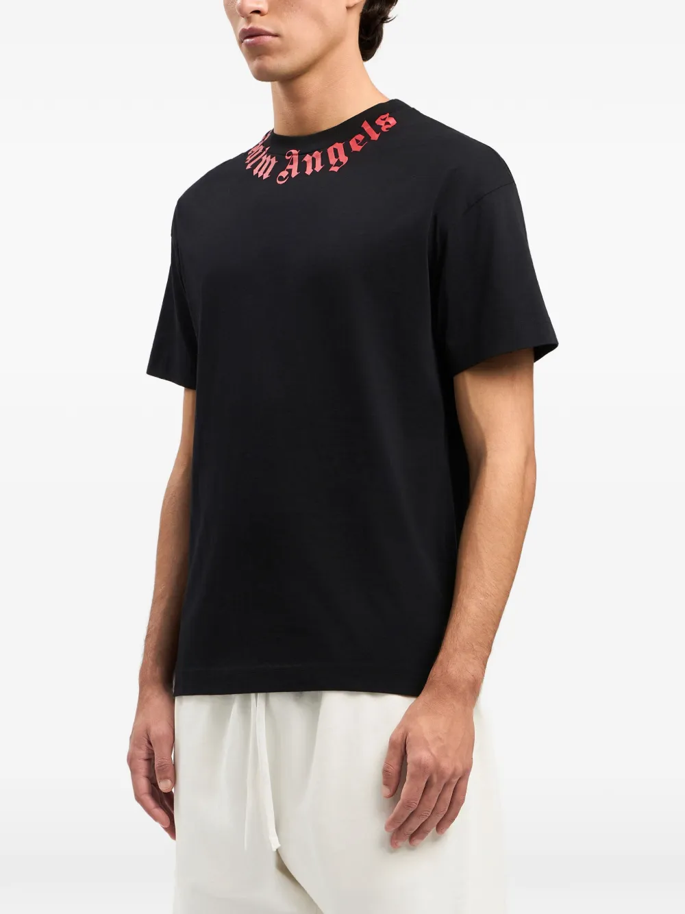 Palm Angels T-shirt met logo Zwart