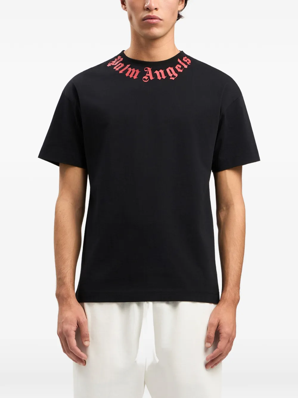 Palm Angels T-shirt met logo Zwart