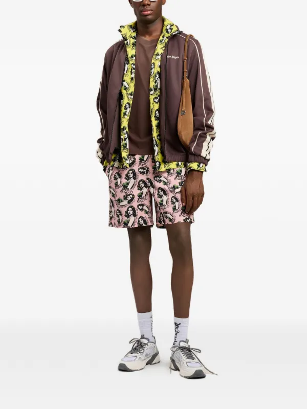 Palm Angels ベロア トラックジャケット ブラウン Palm Angels トラックジャケット | ブラウン | FARFETCH JP