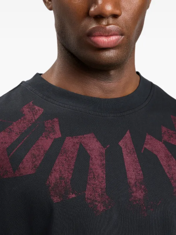 Palm Angels Big Neck Logo Loose T-shirt | Black | FARFETCH