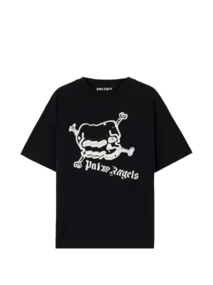 Palm Angels Curved Logo T-shirt | Black | FARFETCH