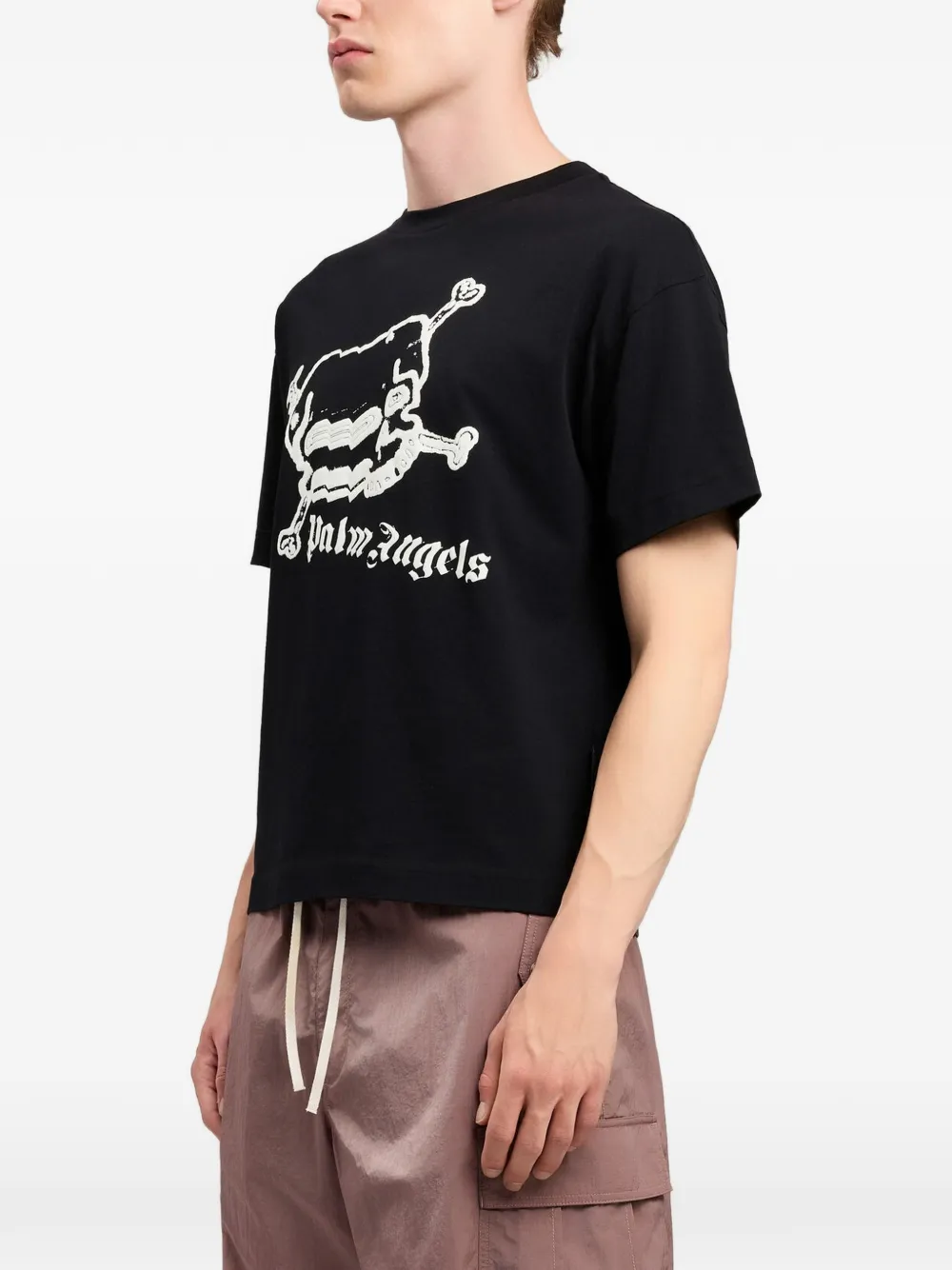 Palm Angels T-shirt met doodskopprint Zwart