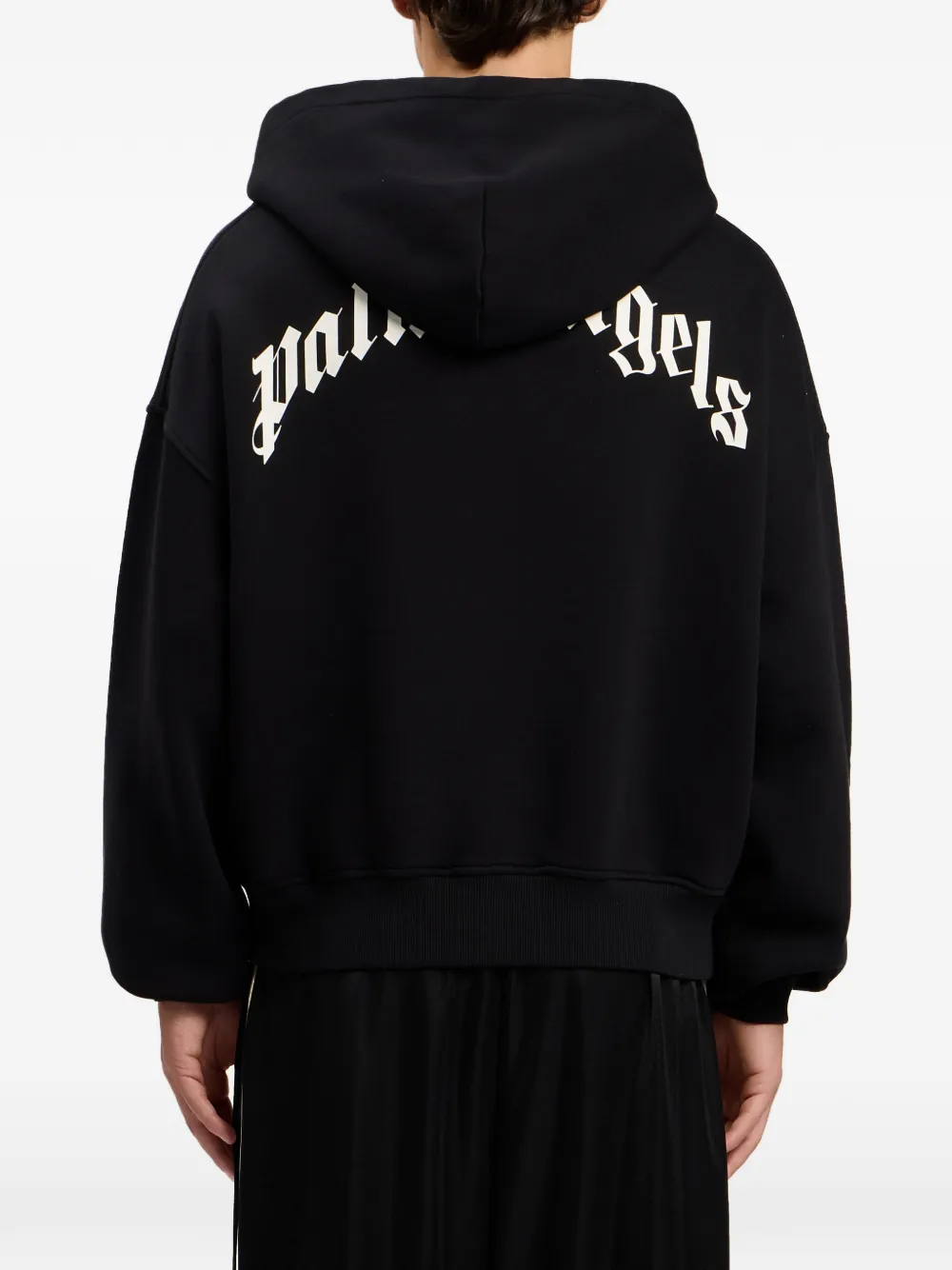 Palm Angels Hoodie met gewelfd logo Zwart