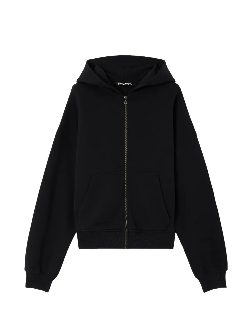 Palm Angels curved logo zip hoodie