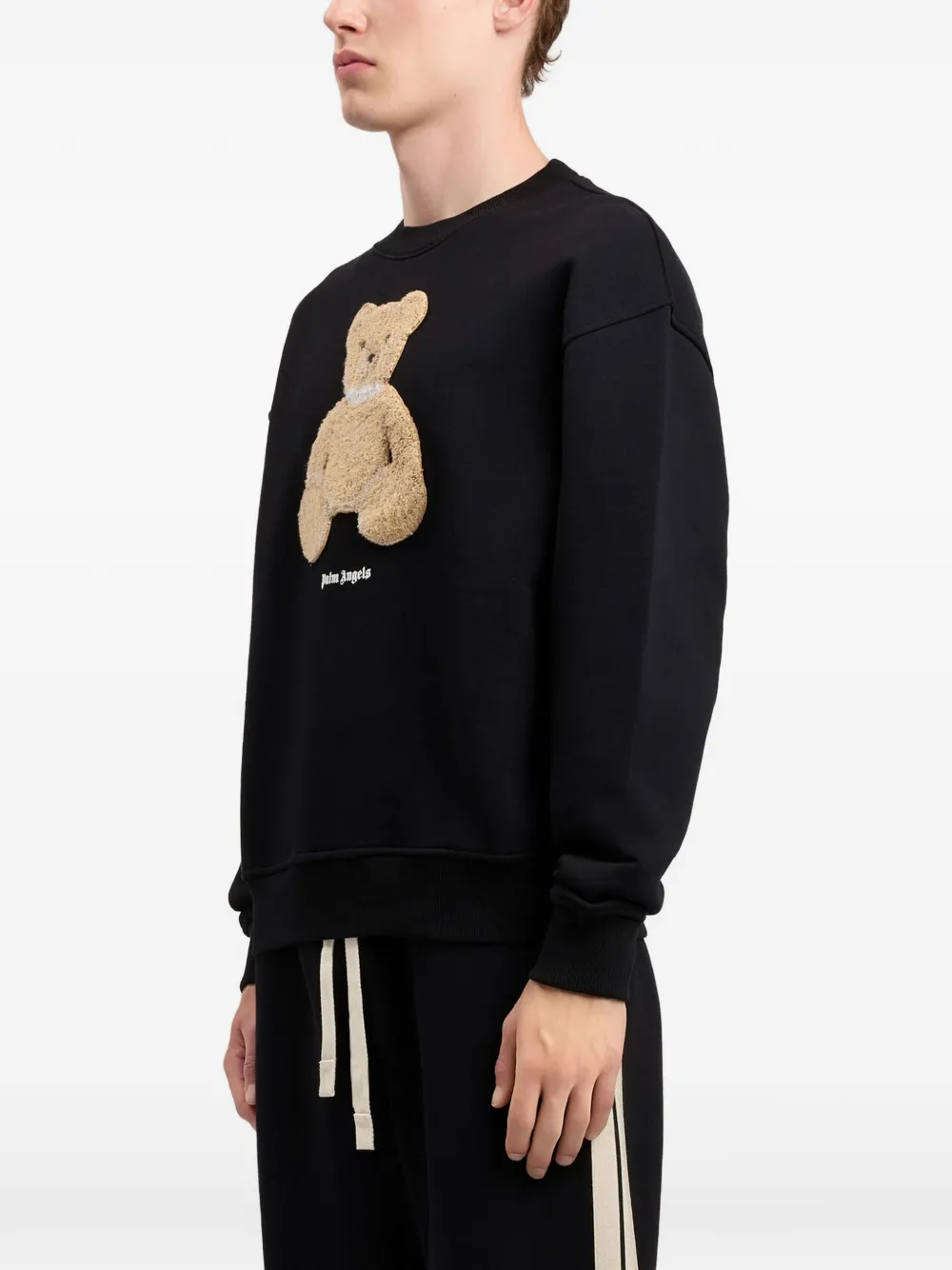 Palm Angels Sweater met grafische beerprint en textuur Zwart