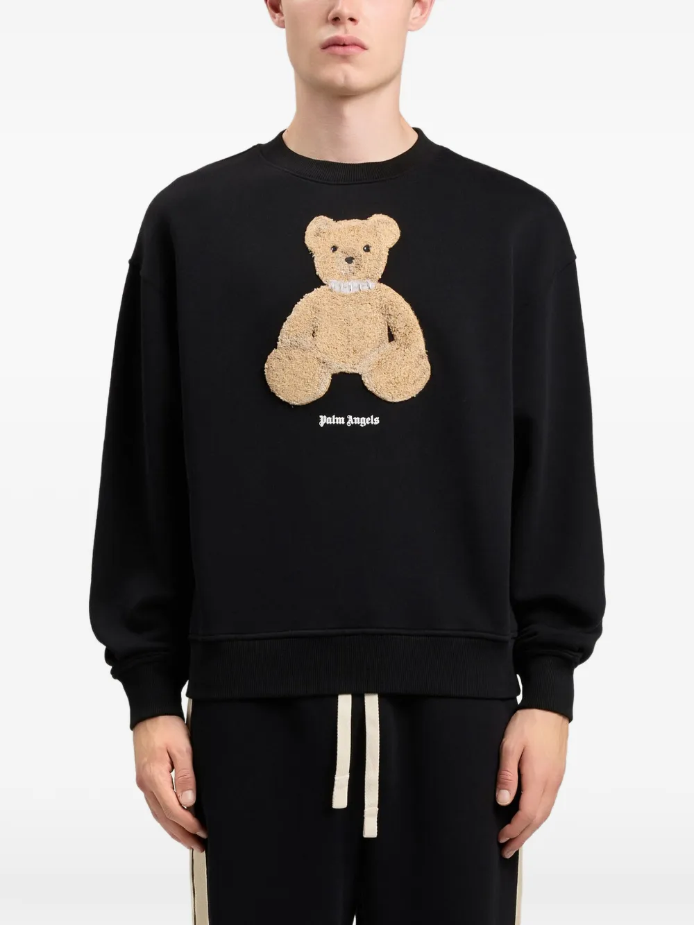 Palm Angels Sweater met grafische beerprint en textuur Zwart