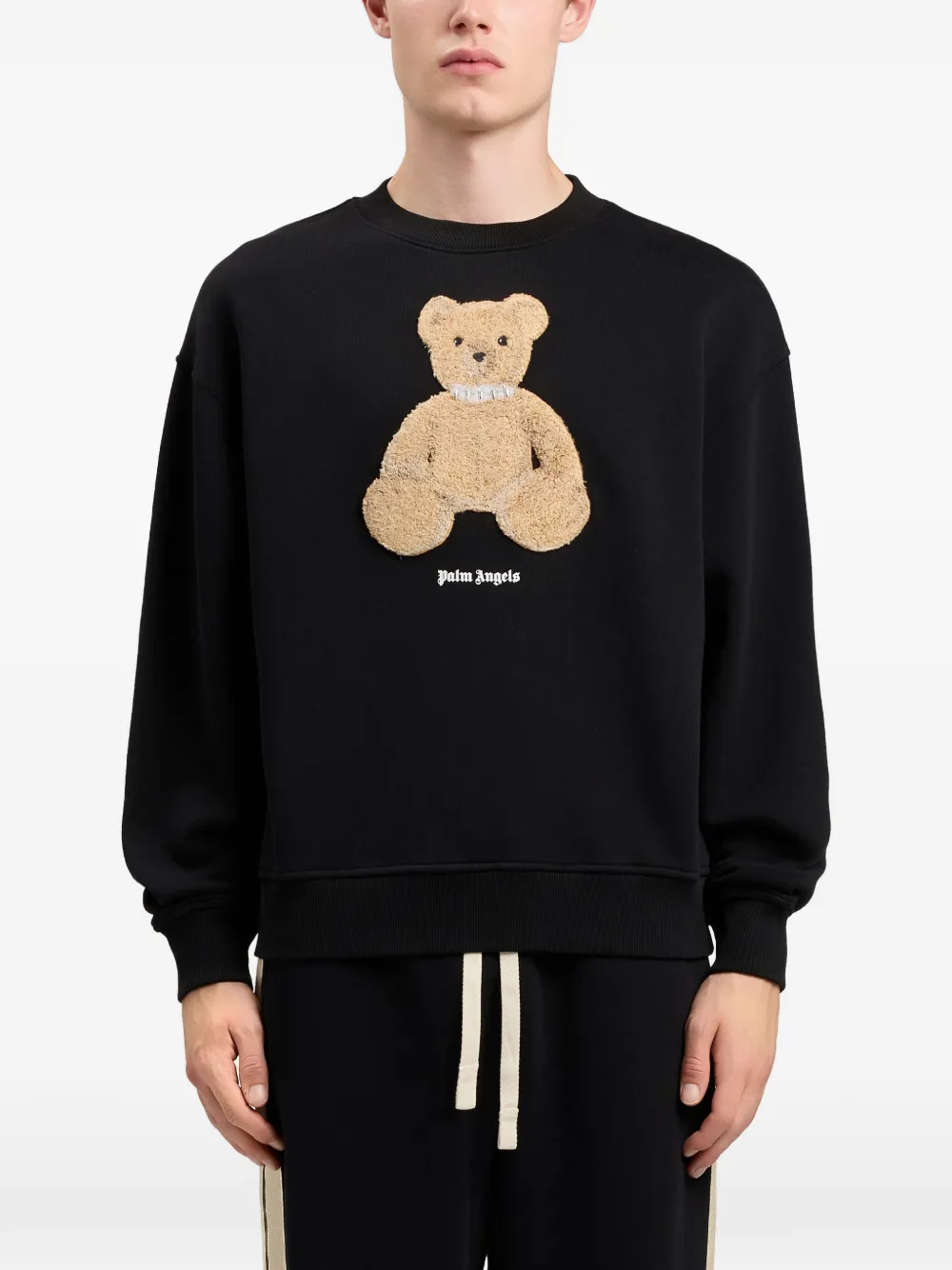 Palm Angels Sweater met grafische beerprint en textuur Zwart
