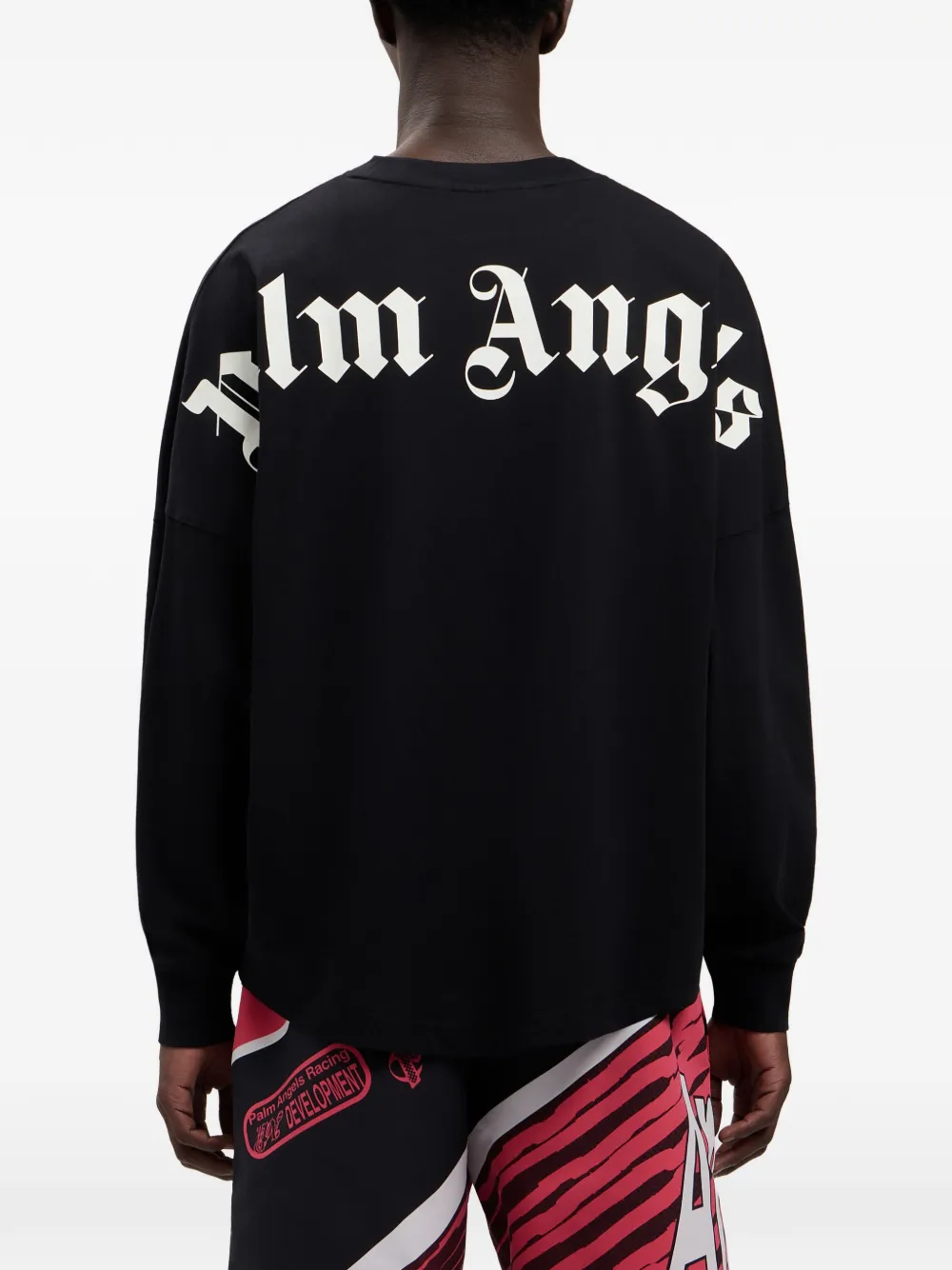 Palm Angels T-shirt met logo Zwart