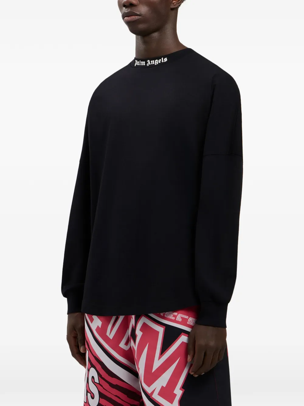 Palm Angels T-shirt met logo Zwart