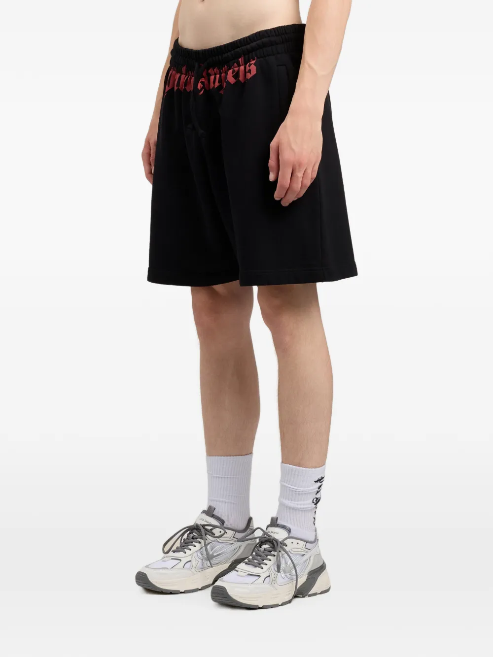 Palm Angels Trainingsshorts met logo Zwart