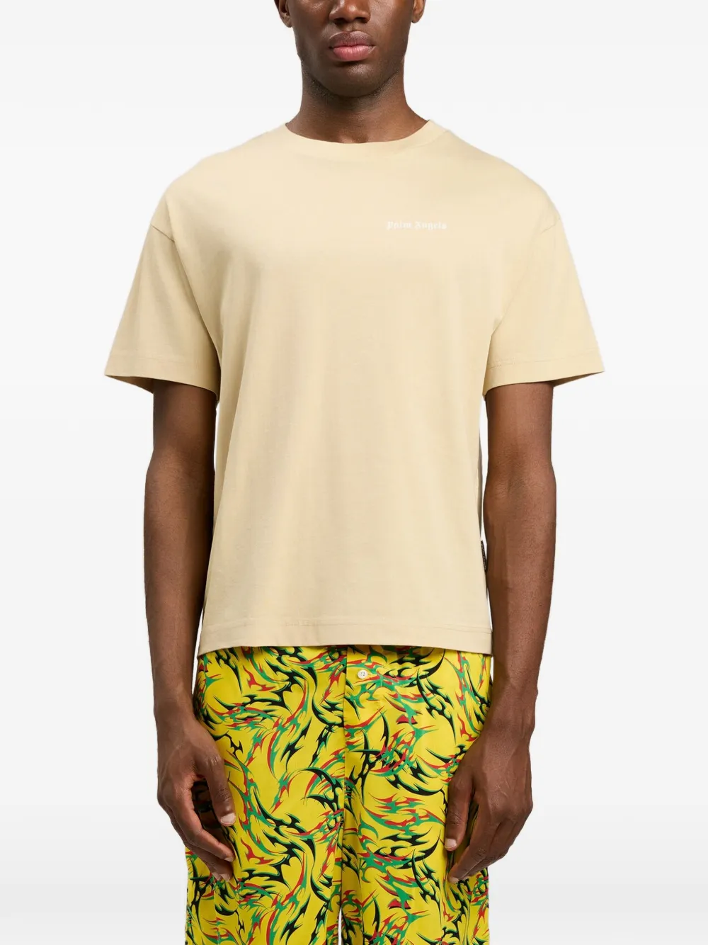 Palm Angels Drie T-shirts met logo Beige