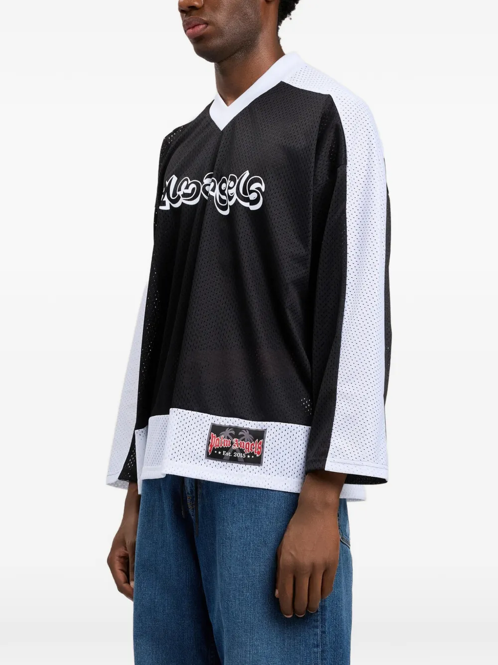 Palm Angels Mesg T-shirt met lange mouwen en logo Zwart