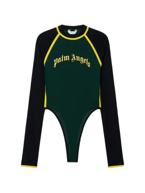 Palm Angels curved logo long sleeve bodysuit