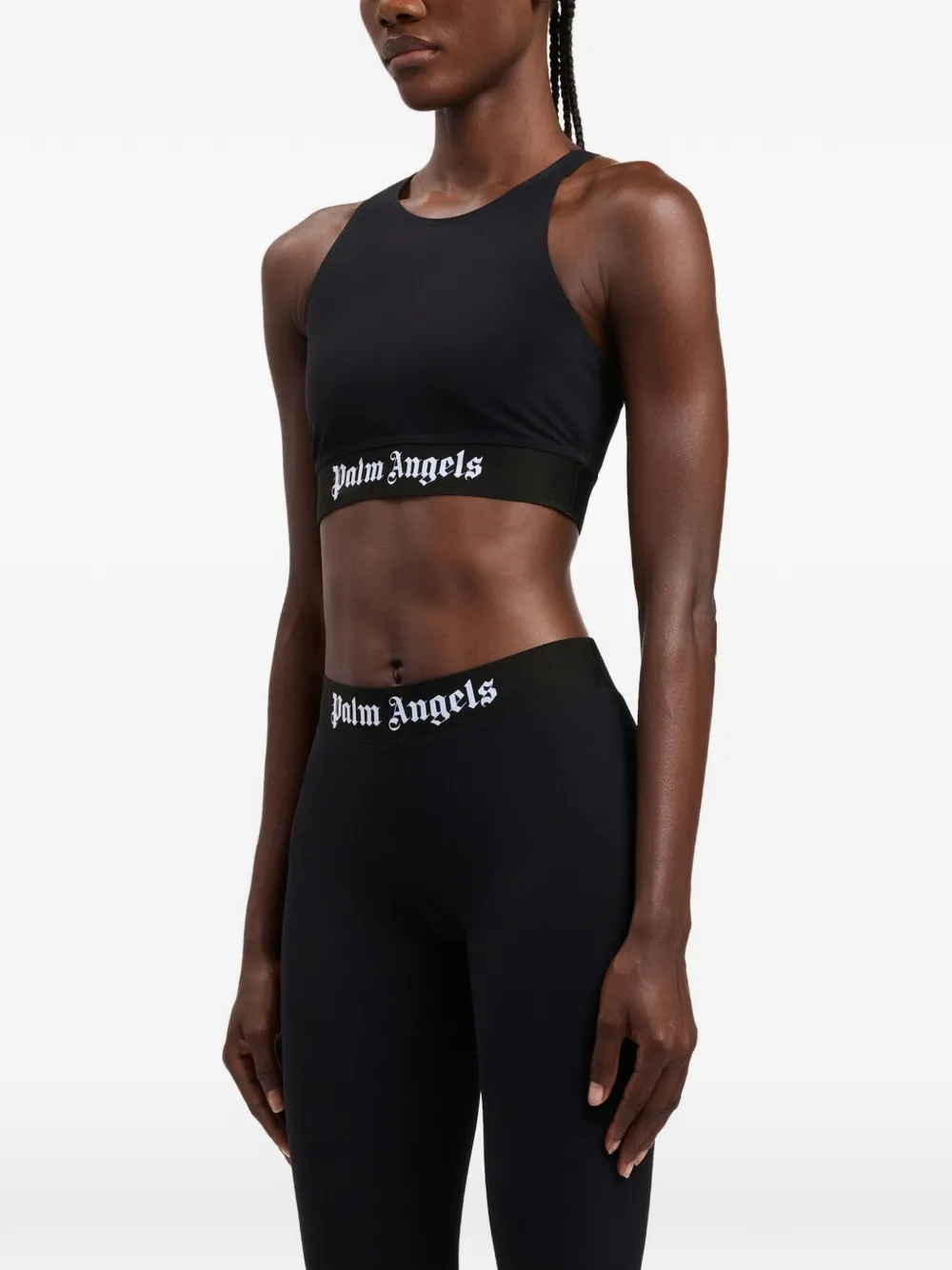Palm Angels Top met racerback en logoband Zwart