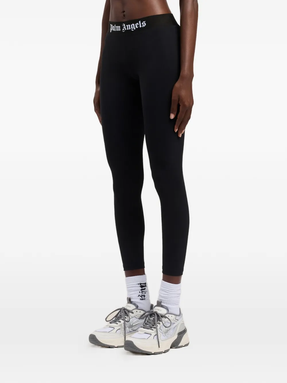 Palm Angels Legging met logoband Zwart