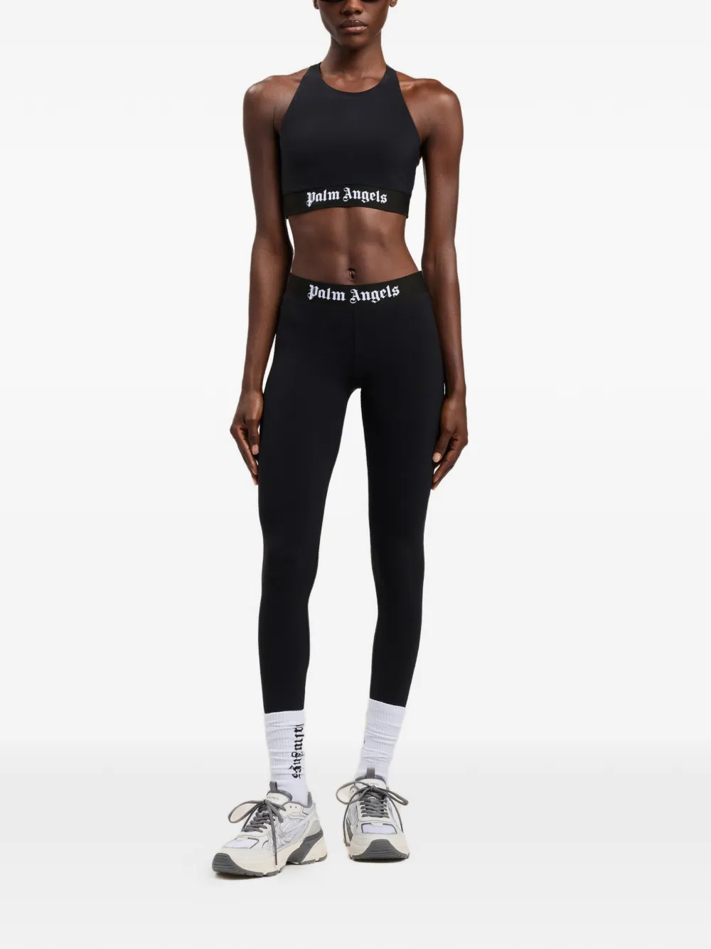 Palm Angels Legging met logoband Zwart