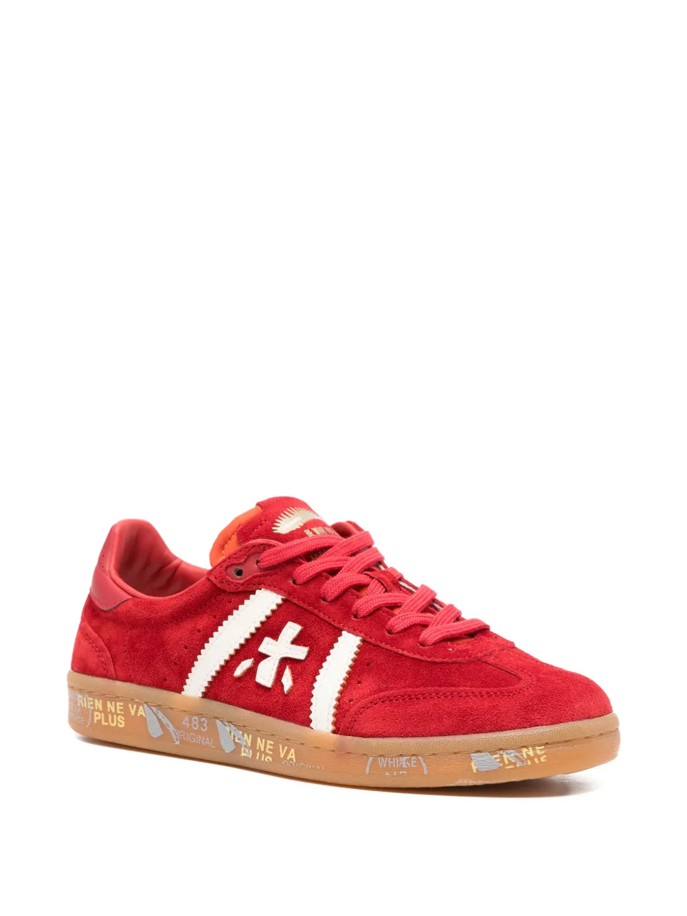 Premiata lace-up sude sneakers Rood