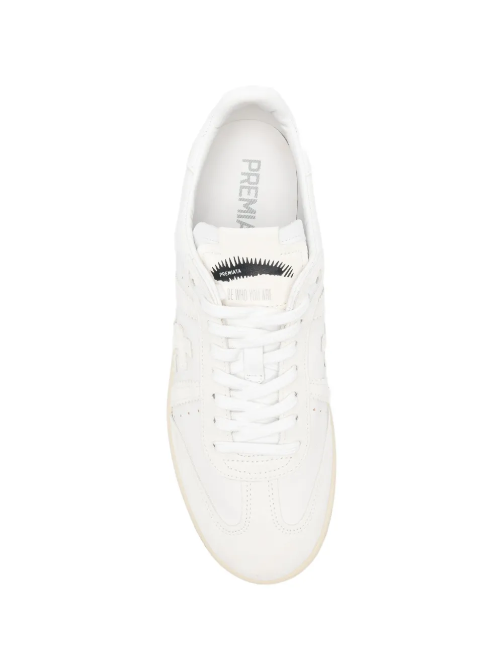 Premiata perforated leather sneakers Beige