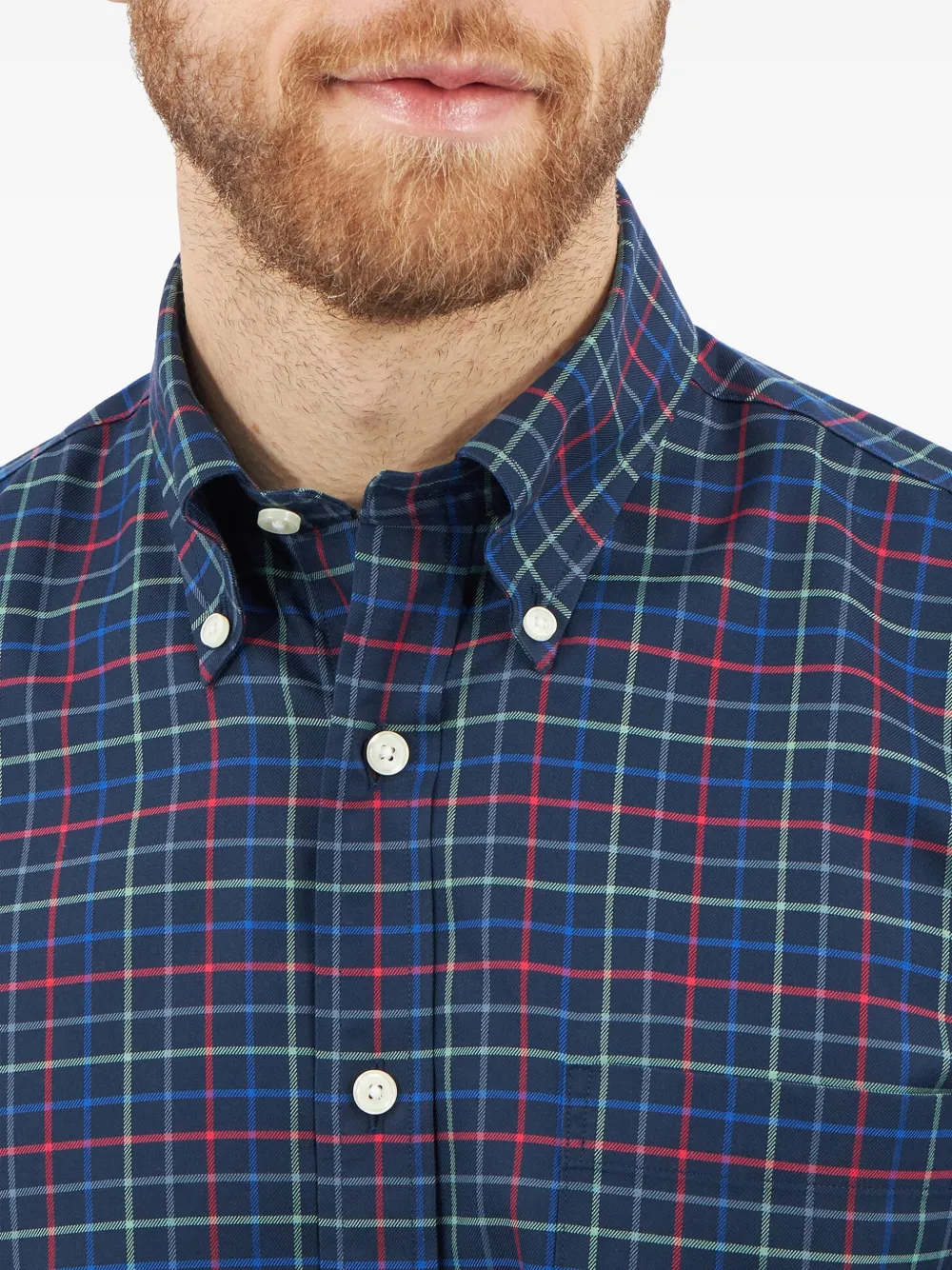 Brooks Brothers Geruit overhemd met knoopsluiting Blauw