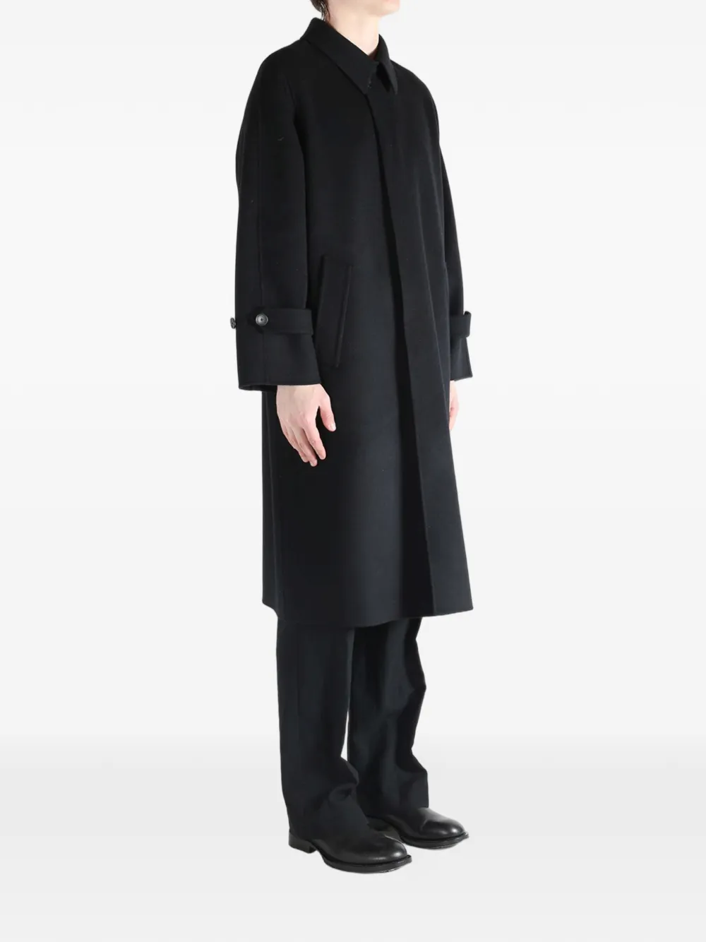  Auralee Buttoned Wool Coat - Black 