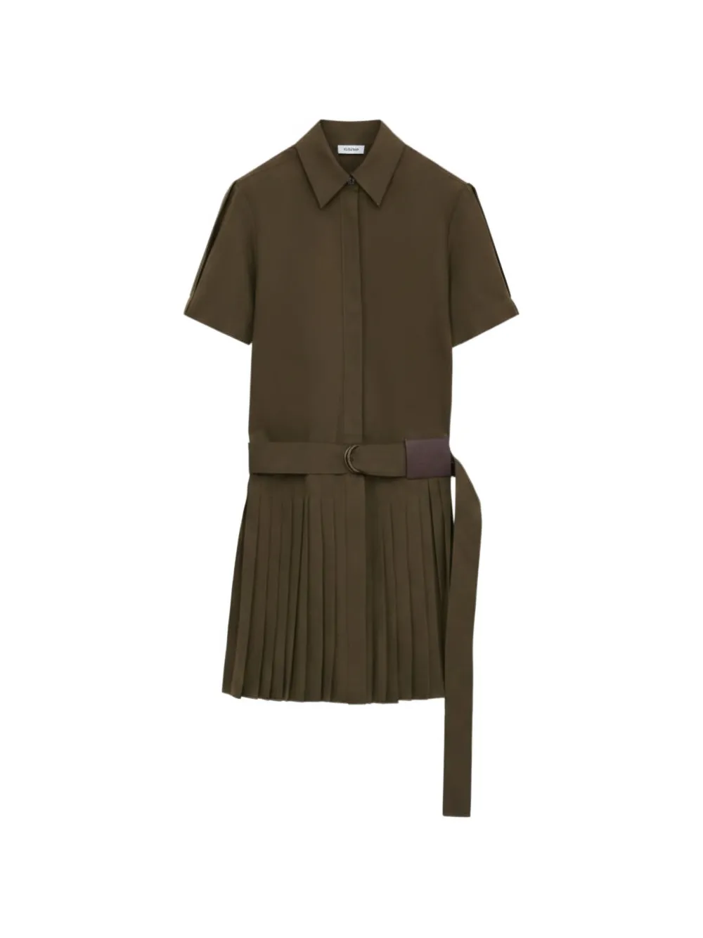 LOEWE pleated belted mini dress - Verde
