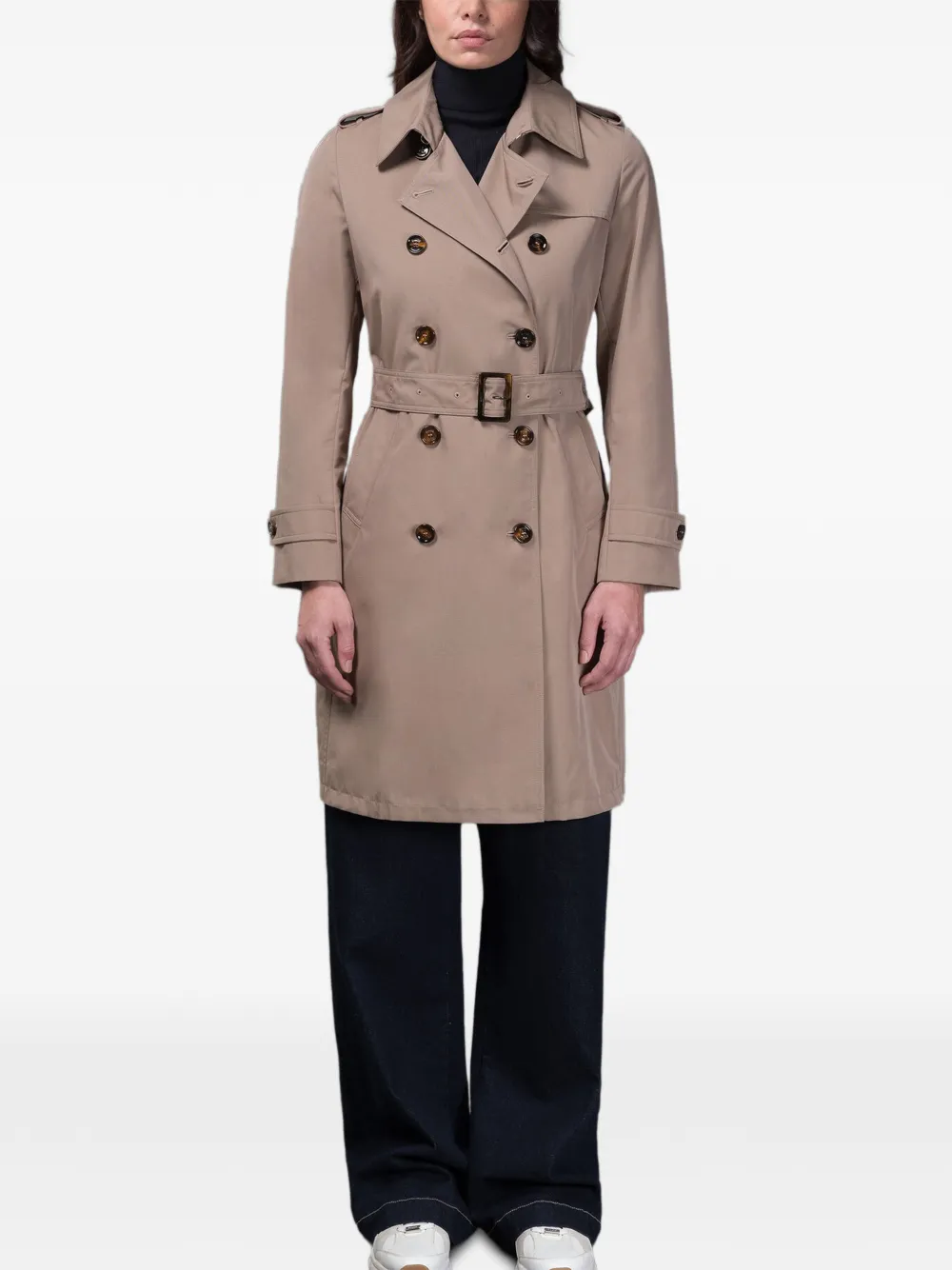  Moorer Giverny-ft Double-breasted Belted Trench Coat - Neutrals 