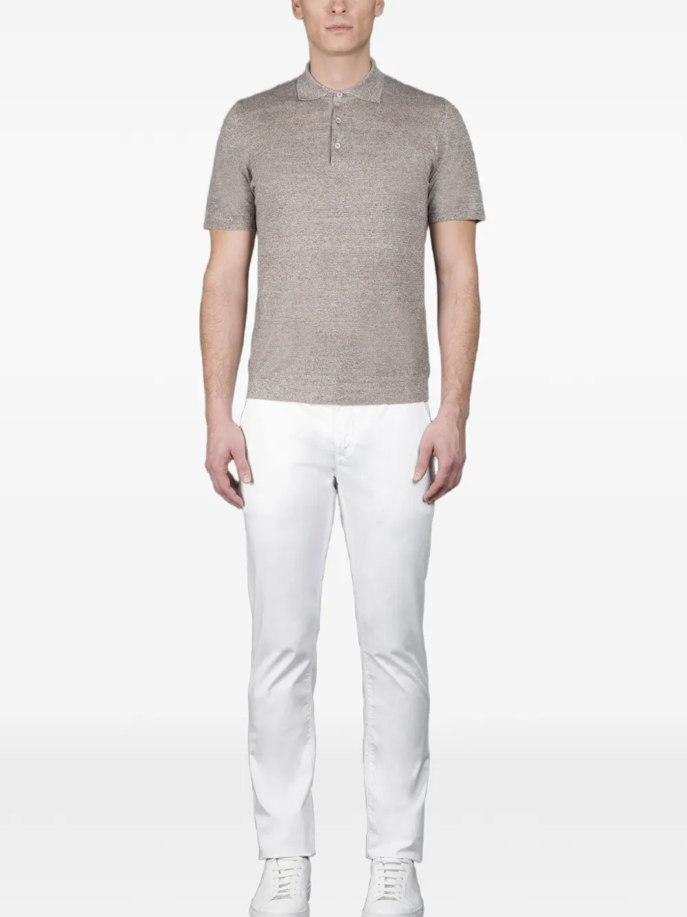 Moorer Vinal-Mag poloshirt met korte mouwen Grijs