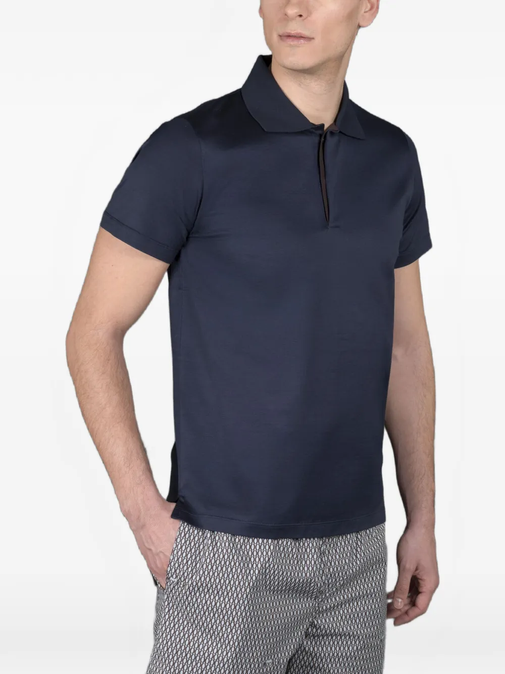 Moorer Ronald-Jcl poloshirt met knoopsluiting Blauw