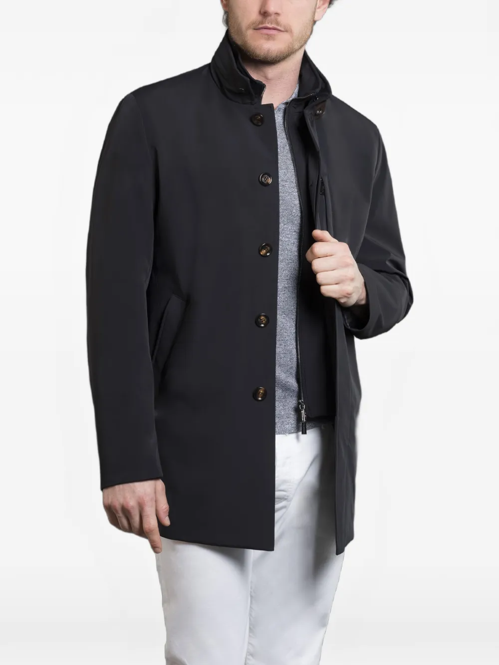 Edgar-Kr Button-Fastening Coat