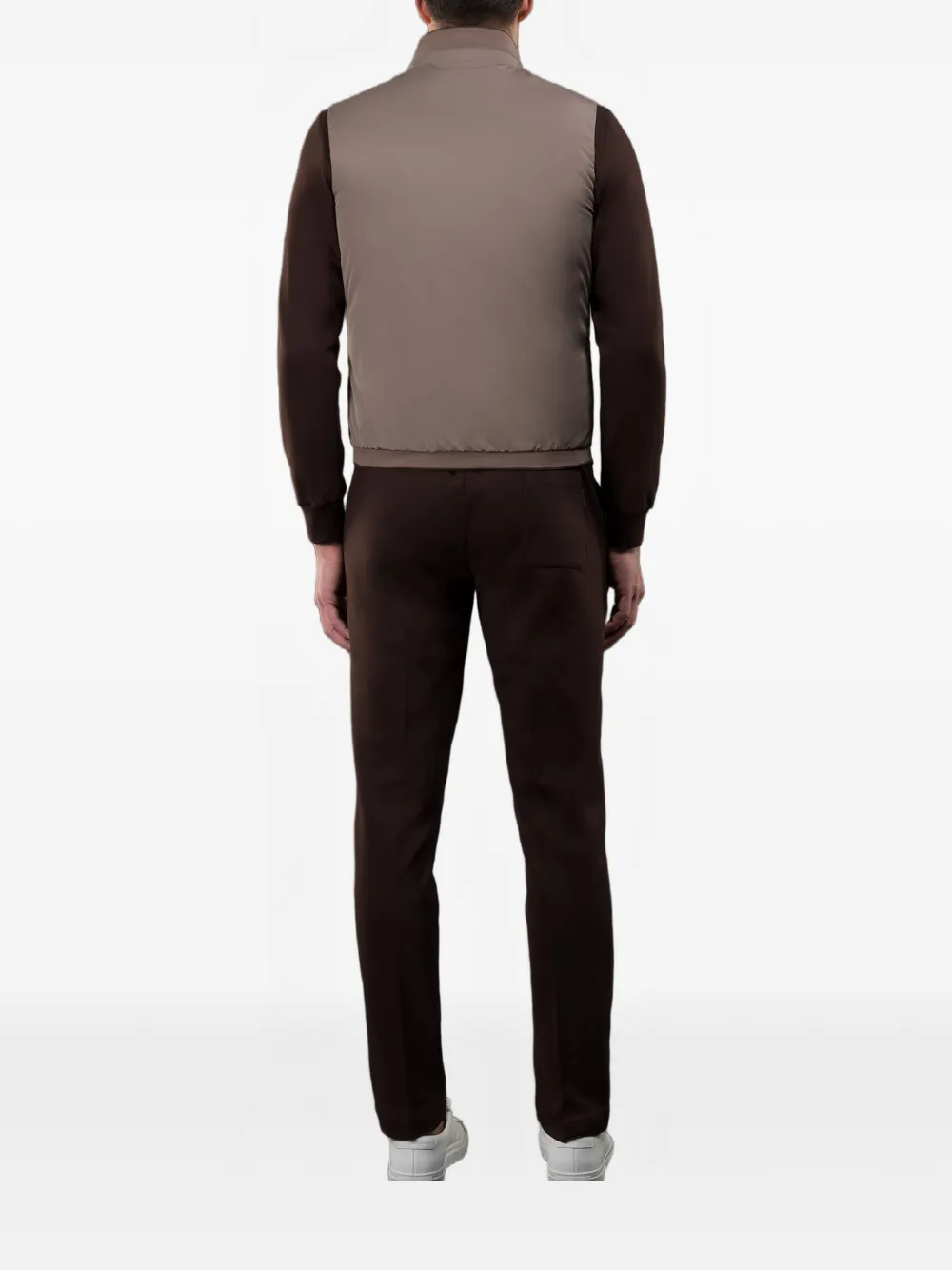 Moorer Fioresi-Wk omkeerbaar gilet met ritssluiting Beige