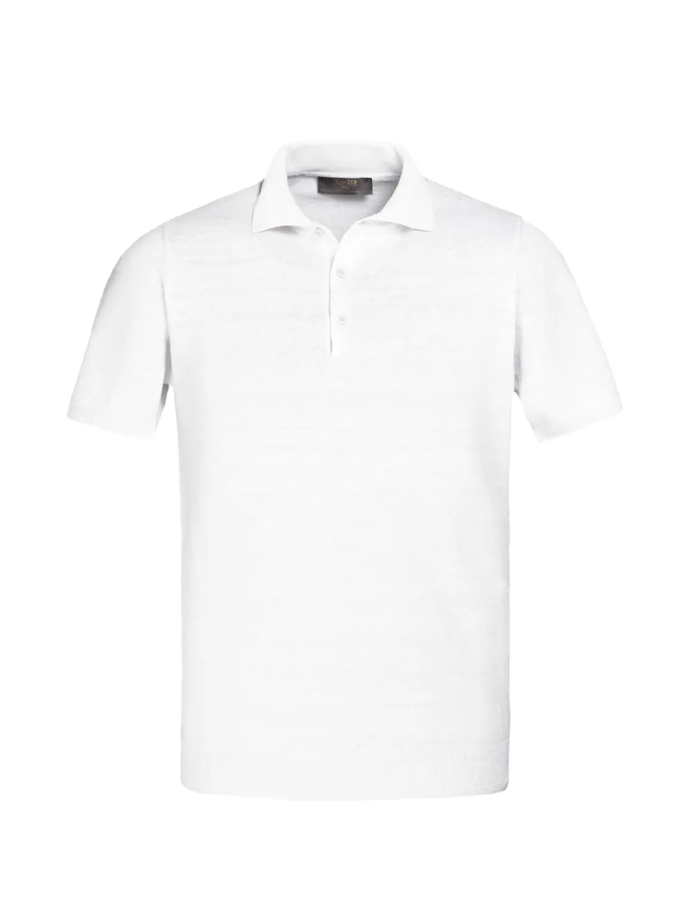 Moorer Vinal-Mag button-fastening short-sleeve polo shirt - Bianco