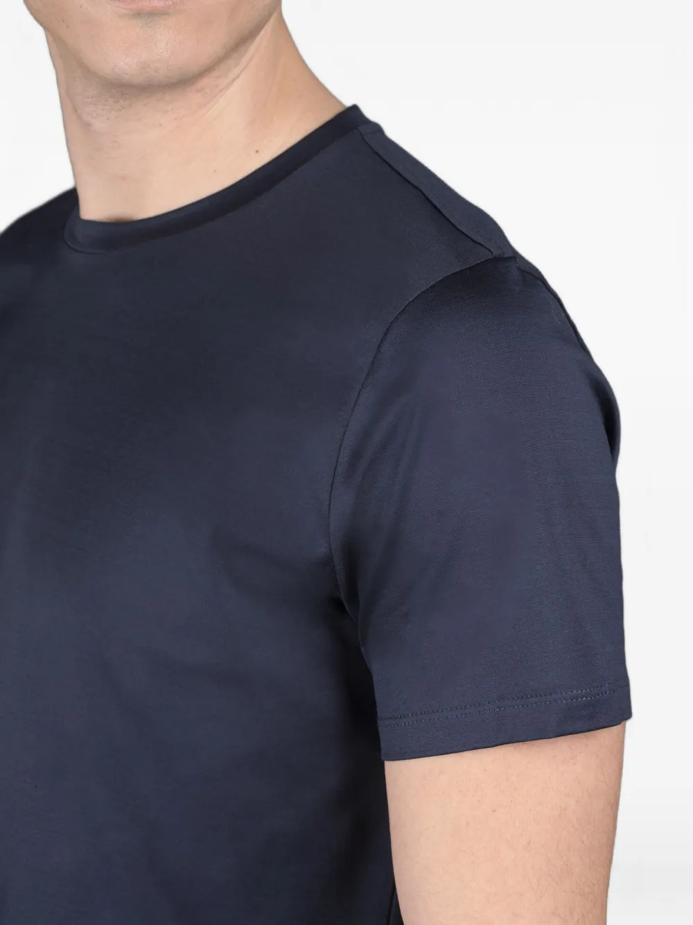 Moorer Mike-Jcl T-shirt met ronde hals en korte mouwen Blauw
