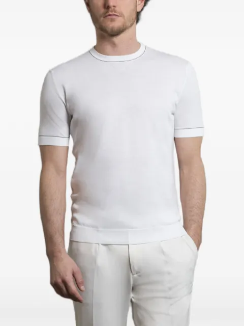 Moorer Jairo-Cre crew-neck stripe-detail T-shirt