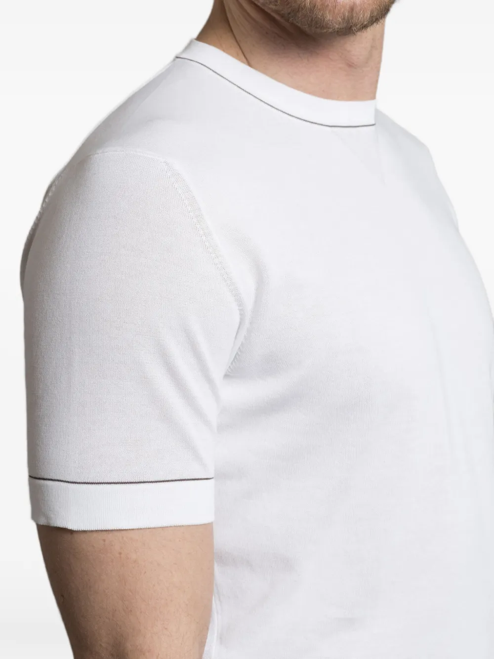 Jairo-Cre Crew-Neck Stripe-Detail T-Shirt