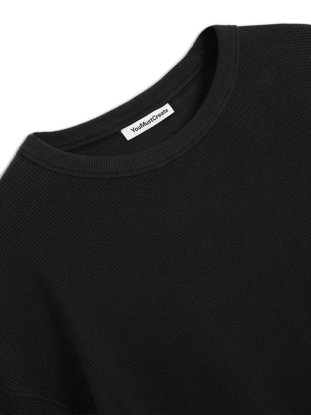  Ymc Versatile Crew-neck Waffle Sweatshirt - Black 