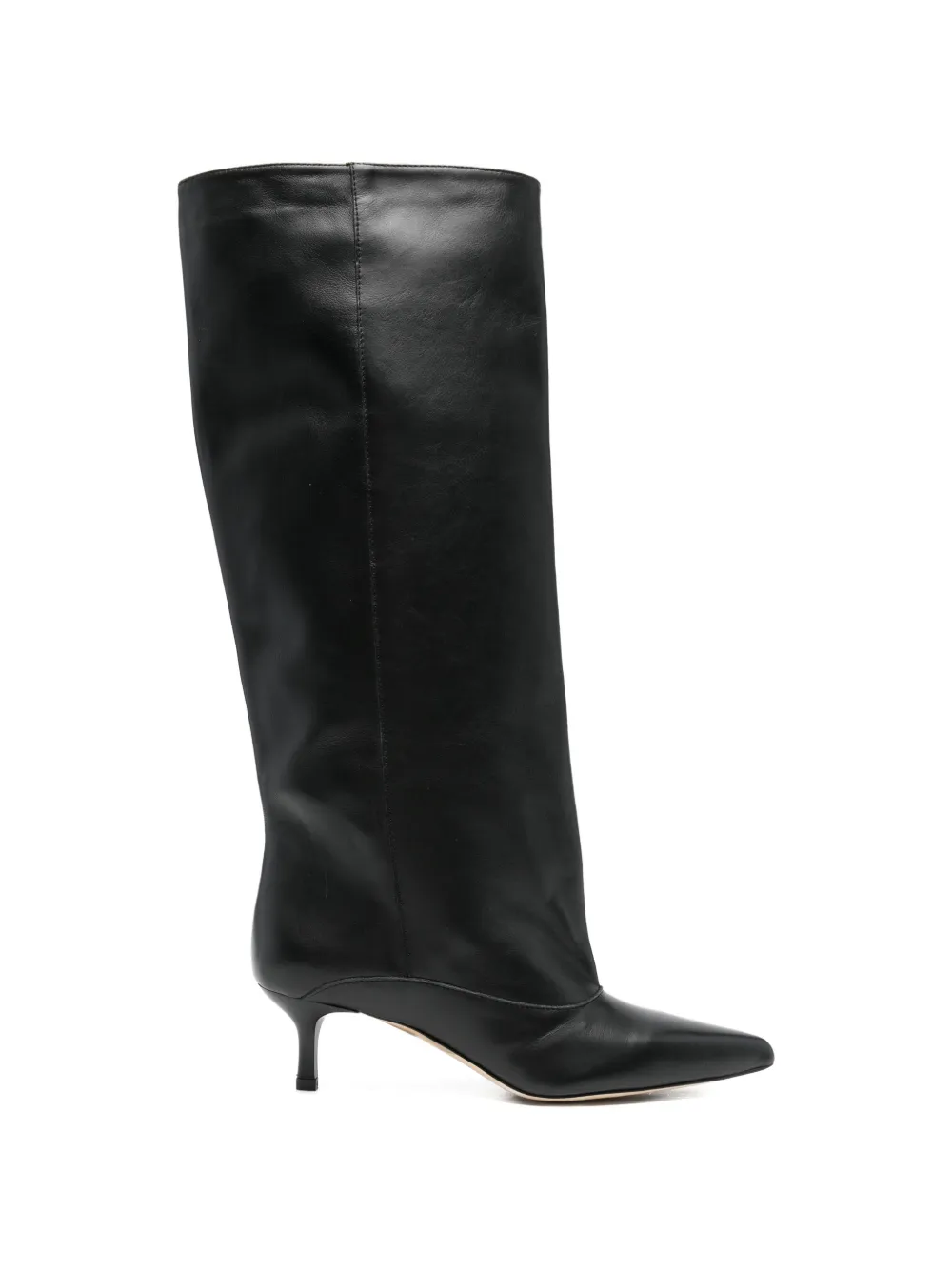 Gisel Moire Lory pointed-toe knee-high boots Zwart