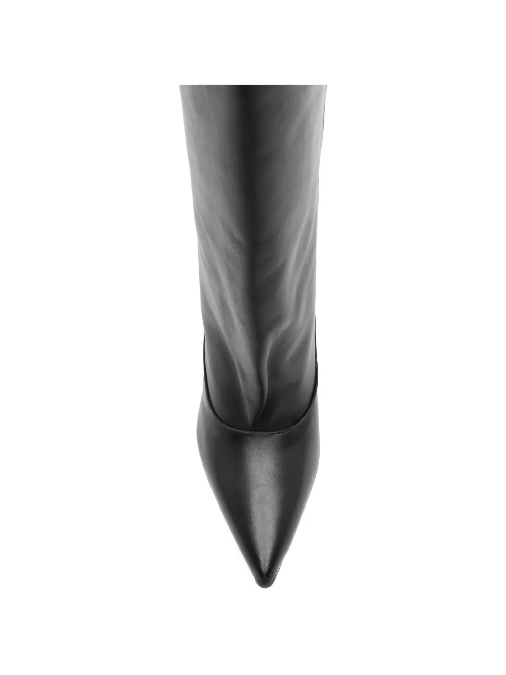 Gisel Moire Lory pointed-toe knee-high boots Zwart