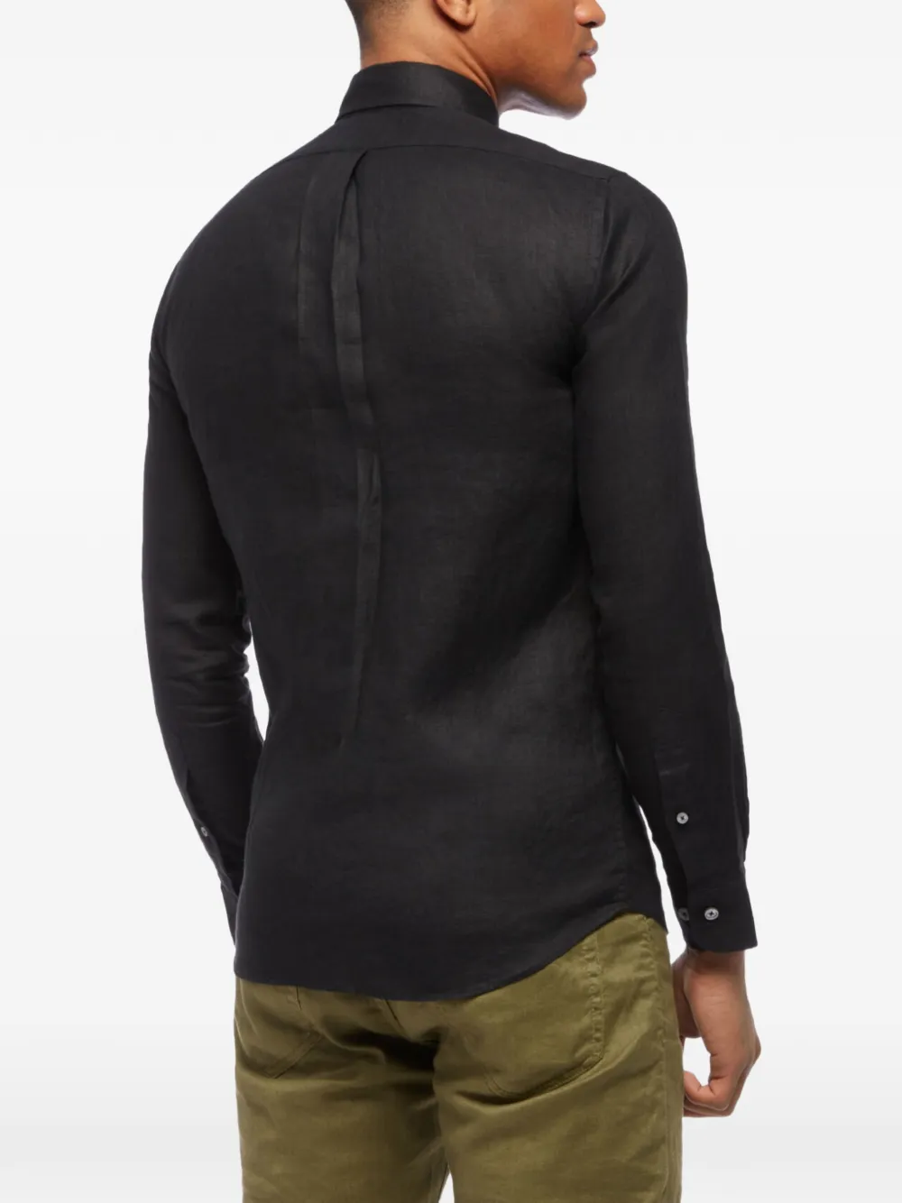Brooks Brothers Getailleerd overhemd met knoopsluiting Zwart