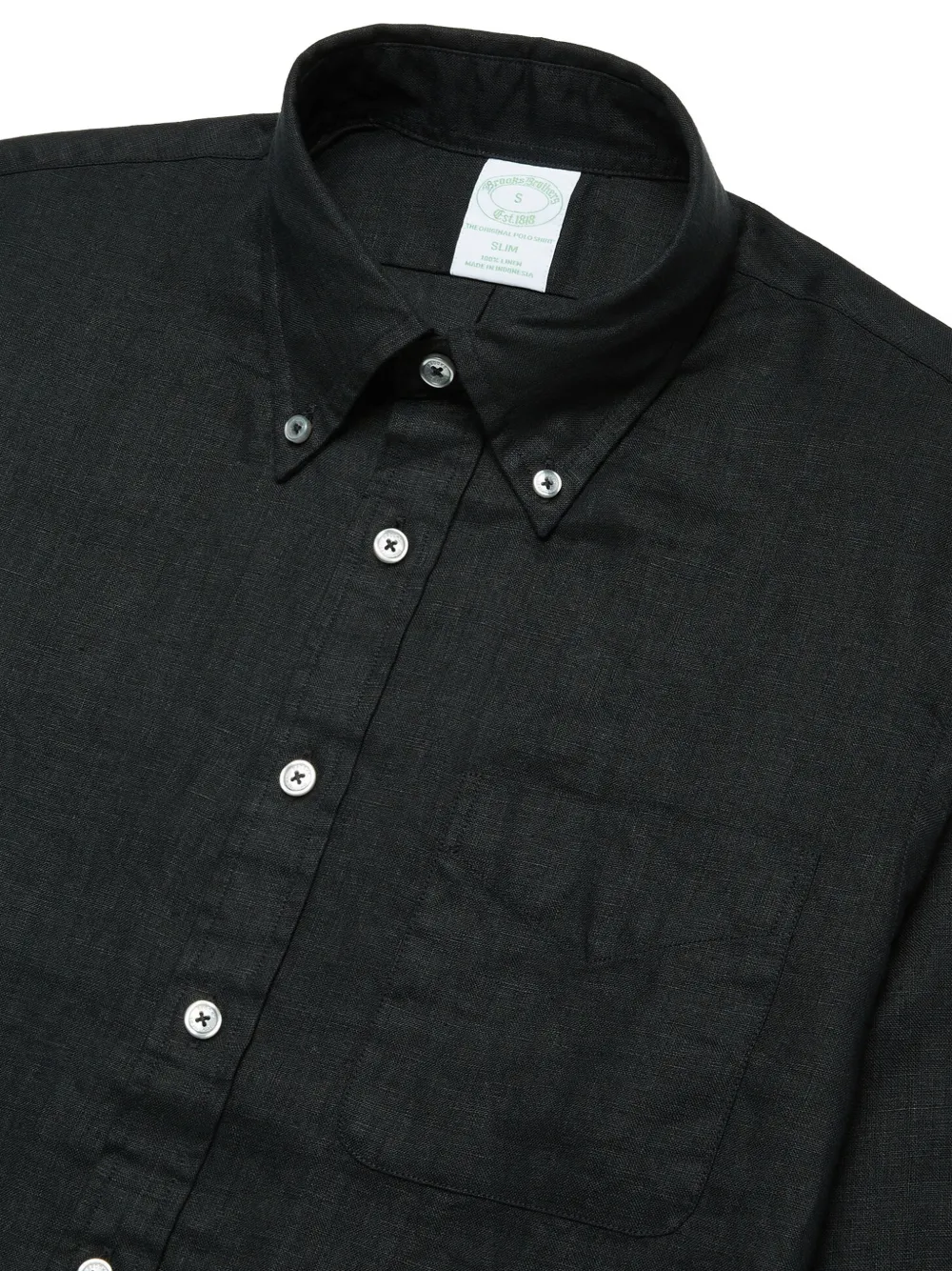 Brooks Brothers Getailleerd overhemd met knoopsluiting Zwart