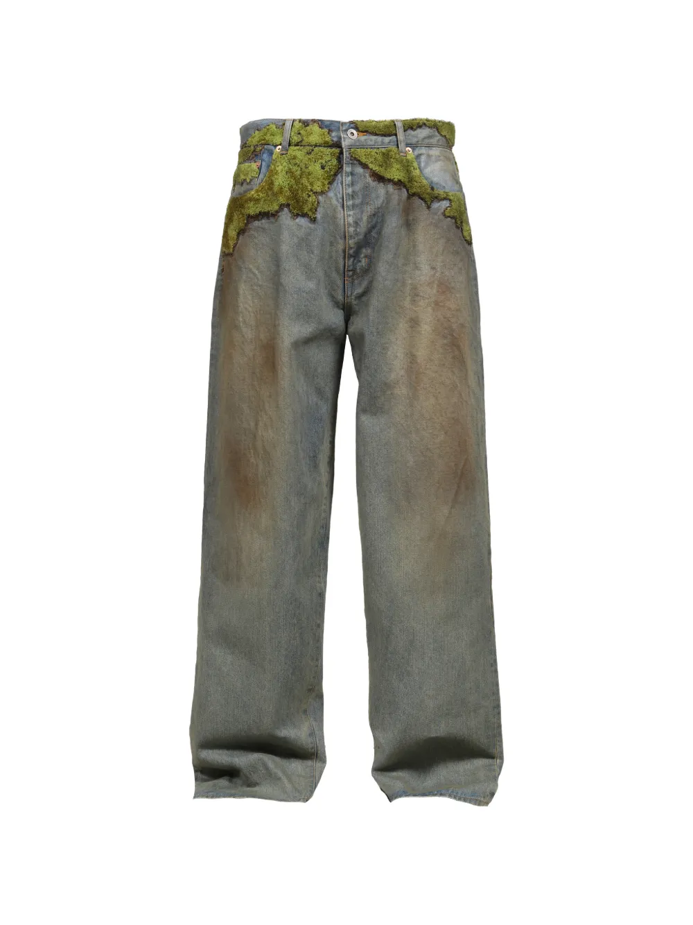 Doublet moss-detail wide-leg jeans - Blu