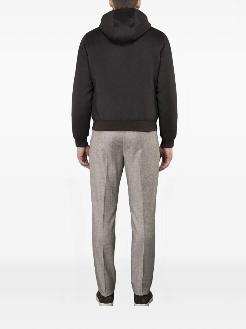 Brigno-Bab Hooded Zipped Cashmere Jacket