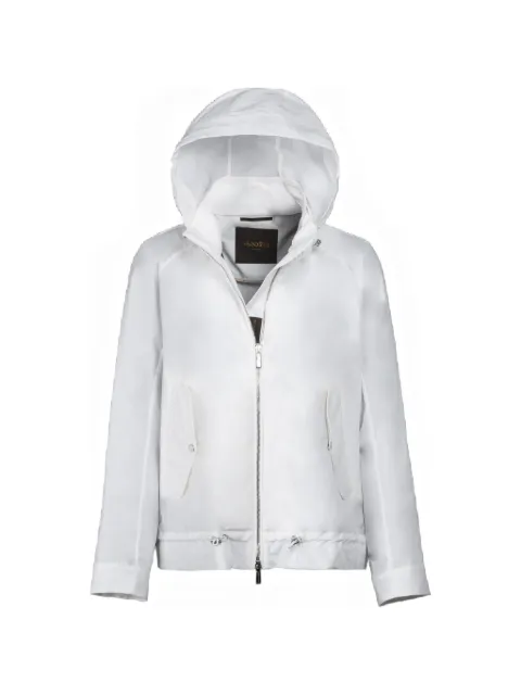 Moorer hooded zip-fastening jacket