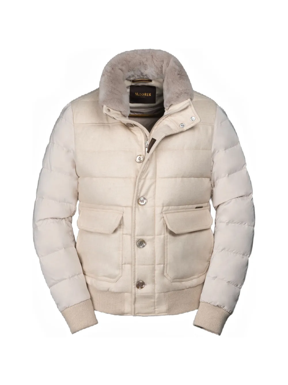 Moorer Fantoni-Y1 padded removable-collar jacket - Toni neutri