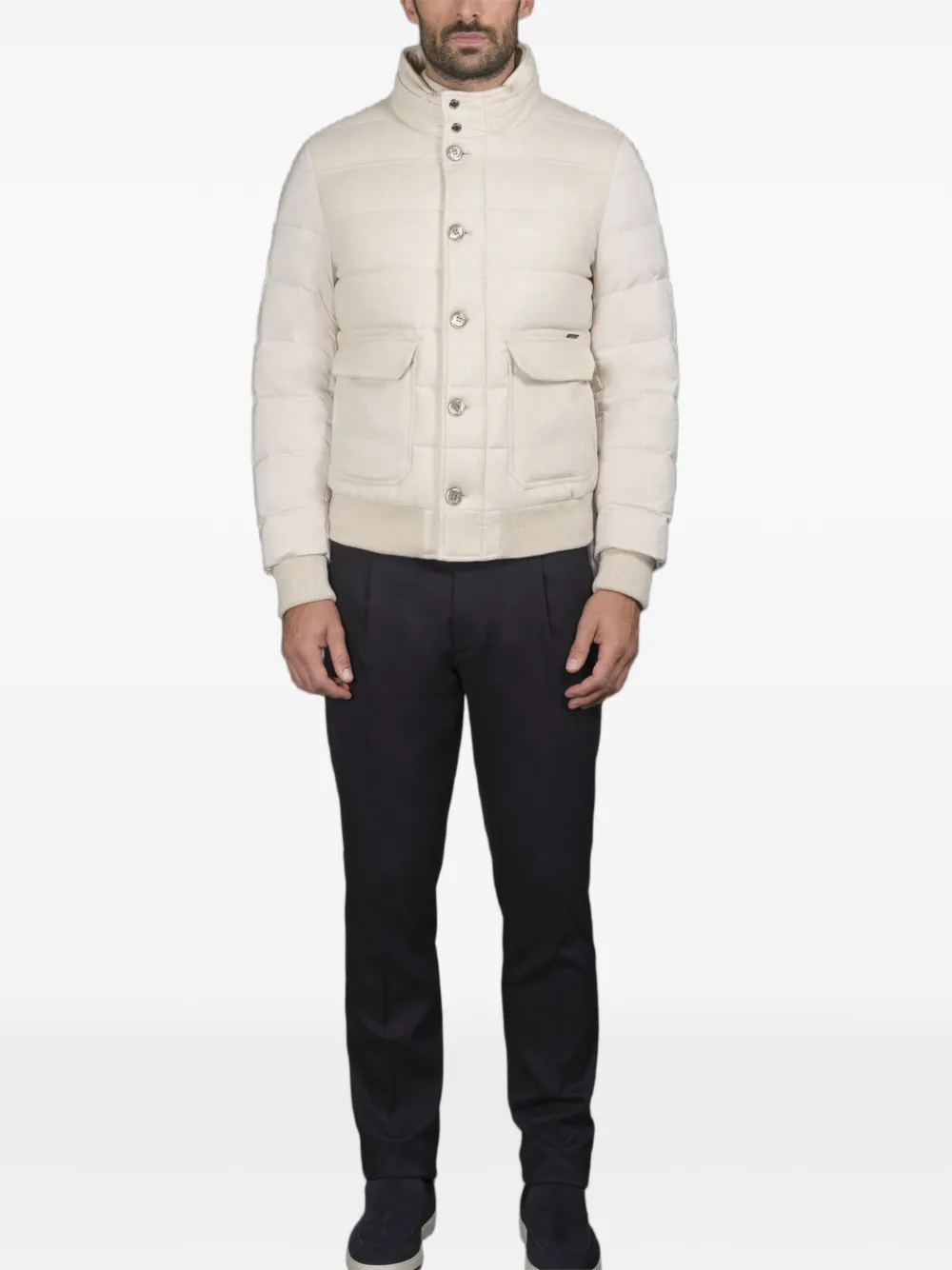  Moorer Fantoni-y1 Padded Removable-collar Jacket - Neutrals 