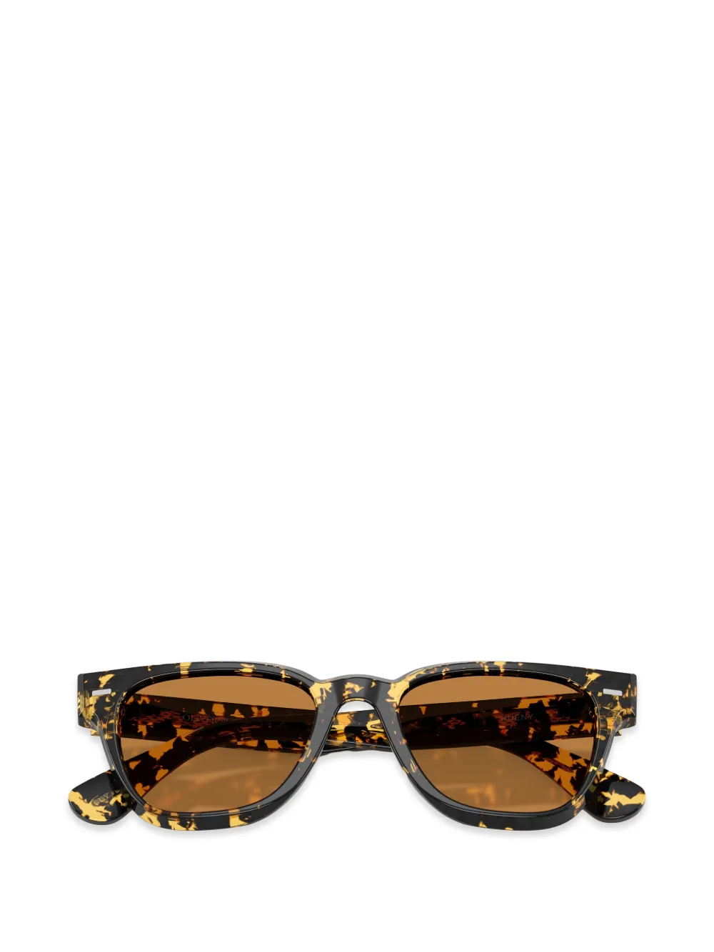 Oliver Peoples Rueny zonnebril met schildpadschild-design en vierkant montuur Zwart