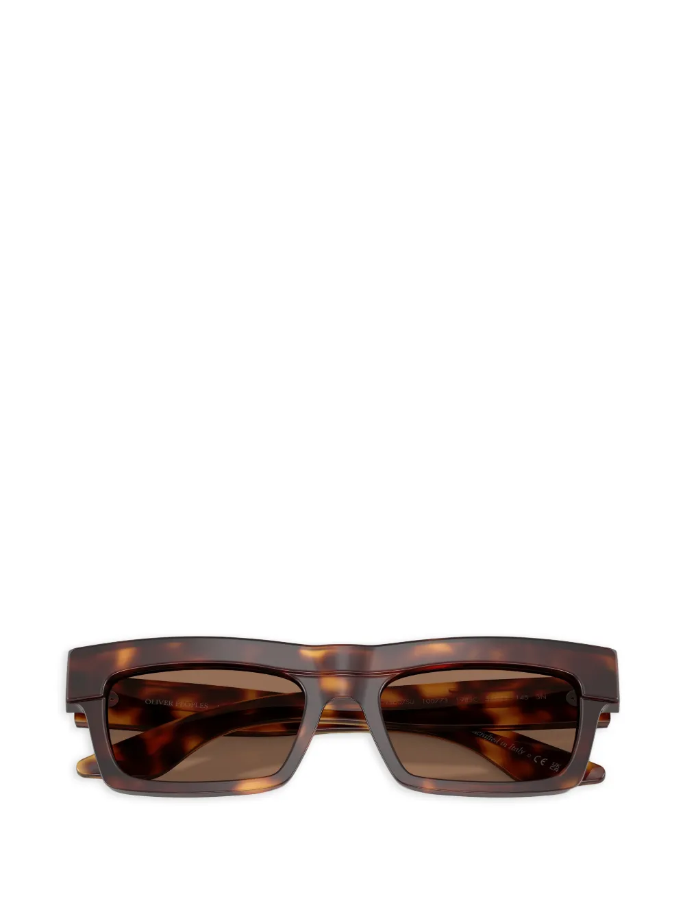 Oliver Peoples Zonnebril met rechthoekig montuur Bruin